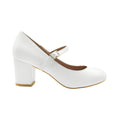 White - Front - Where´s That From Womens-Ladies Araceli Extra Extra Wide Block Heel Mary Janes