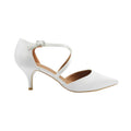 Off White - Front - Where´s That From Womens-Ladies Kennedi Satin Crossover Strap Wide Kitten Heel Shoes