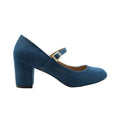 Navy - Front - Where´s That From Womens-Ladies Araceli Suede Block Heel Mary Janes