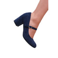 Navy - Back - Where´s That From Womens-Ladies Araceli Extra Wide Block Heel Mary Janes