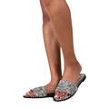 Silver - Front - Where´s That From Womens-Ladies Poppy Sparkle Diamante Wide Flat Sliders