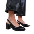 Black - Back - Where´s That From Womens-Ladies Edith Sling Back Block Heel Shoes