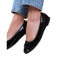 Black - Back - Where´s That From Womens-Ladies Bexley Patent Faux Leather Slip-on Flat Pumps