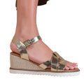 Gold - Front - Where´s That From Womens-Ladies Sydney PU Instep Strap Extra Wide Wedge