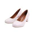 White - Front - Where´s That From Womens-Ladies Extra Wide Medium Block Heel Court Shoes