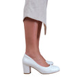 White - Side - Where´s That From Womens-Ladies Extra Wide Medium Block Heel Court Shoes