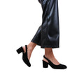 Black - Back - Where´s That From Womens-Ladies Edith Suede Sling Back Wide Block Heel Shoes