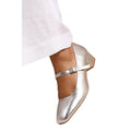 Silver - Back - Where´s That From Womens-Ladies Oslo Square Toe Wide Low Block Heel Court Shoes