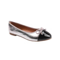 Silver - Front - Where´s That From Womens-Ladies Janice Bow Extra Wide Ballerina Flats