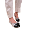 Silver - Back - Where´s That From Womens-Ladies Janice Bow Extra Wide Ballerina Flats