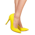 Yellow - Front - Where´s That From Womens-Ladies Leah Patent Faux Leather High Heel Pumps