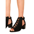 Black - Side - Where´s That From Womens-Ladies Reydah Criss-Cross Faux Suede Block Heel Sandals