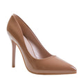 Mocha - Front - Where´s That From Womens-Ladies Kyra Patent Faux Leather High Stiletto Heel Pumps