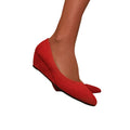 Red - Side - Where´s That From Womens-Ladies Kieran Suede Platform Low Wedge Court Shoes