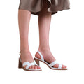 White - Back - Where´s That From Womens-Ladies Stylite Block Heel Sandals