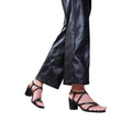 Black - Side - Where´s That From Womens-Ladies Sidra PU Crossover Strap Wide Medium Block Heel Sandals