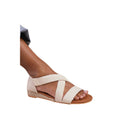 Light Cream - Front - Where´s That From Womens-Ladies Hummingbird Suede Crossover Strap Wide Low Wedge Sandals