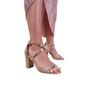 Gold - Front - Where´s That From Womens-Ladies Ruth Glitter Wide Medium Block Heel Sandals