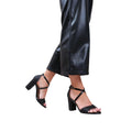 Black - Front - Where´s That From Womens-Ladies Ruth Glitter Wide Medium Block Heel Sandals