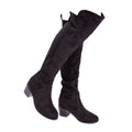 Black - Back - Where´s That From Womens-Ladies Britta Suede Thigh-High Mid Heel Knee-High Boots