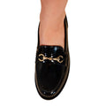 Black - Side - Where´s That From Womens-Ladies Cielo Metal Bar Faux Leather Round Toe Loafers