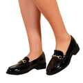 Black - Lifestyle - Where´s That From Womens-Ladies Cielo Metal Bar Faux Leather Round Toe Loafers