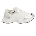 White-Silver - Front - Where´s That From Womens-Ladies Hoops Mesh Trainers