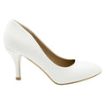 White - Front - Where´s That From Womens-Ladies Paola PU Pointed Mid High Heel Court Shoes