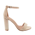 Nude - Front - Where´s That From Womens-Ladies Skye PU Strappy Buckle Block Heel Sandals