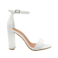 White - Front - Where´s That From Womens-Ladies Skye PU Strappy Buckle Block Heel Sandals