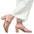 Natural - Side - Where´s That From Womens-Ladies Slayed Strappy Extra Wide Platform High Heels