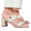 White - Front - Where´s That From Womens-Ladies Slayed Strappy Extra Wide Platform High Heels