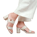 White - Back - Where´s That From Womens-Ladies Slayed Strappy Extra Wide Platform High Heels