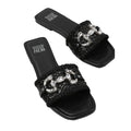 Black - Front - Where´s That From Womens-Ladies Align Jewel Flat Sandals