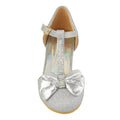 Silver - Lifestyle - Where´s That From Girls Chava Bow Faux Leather Diamante Mid High Heel Sandals