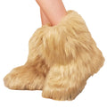 Beige - Back - Where´s That From Womens-Ladies Malaya Fluffy Faux Fur Platform Ankle Boots