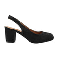 Black - Front - Where´s That From Womens-Ladies Edith PU Sling Back Extra Wide Block Heel Shoes