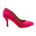 Fuchsia - Front - Where´s That From Womens-Ladies Suede Pointed Mid High Heel Court Pumps