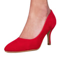 Red - Front - Where´s That From Womens-Ladies Suede Pointed Mid High Heel Court Pumps