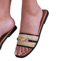 Black - Side - Where´s That From Womens-Ladies Harmony Straw PU Sandals