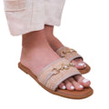 Nude - Front - Where´s That From Womens-Ladies Harmony Straw PU Sandals