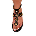 Black - Side - Where´s That From Womens-Ladies Sharyn Studded Ankle Strap Sandals