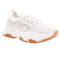 Beige - Back - Where´s That From Womens-Ladies Advantage Mesh Chunky Heel Trainers