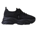 Black - Front - Where´s That From Womens-Ladies Advantage Mesh Chunky Heel Trainers