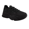 Black - Back - Where´s That From Womens-Ladies Advantage Mesh Chunky Heel Trainers