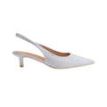 Silver - Front - Where´s That From Womens-Ladies New Pointed Glitter Sling Back Kitten Heel Shoes