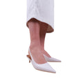 White - Back - Where´s That From Womens-Ladies New Pointed PU Sling Back Kitten Heel Court Shoes