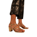 Gold - Back - Where´s That From Womens-Ladies Sidra Crossover Strap Wide Medium Block Heel Sandals