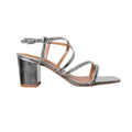 Silver - Front - Where´s That From Womens-Ladies Sidra Crossover Strap Wide Medium Block Heel Sandals