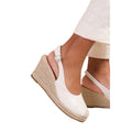 White - Side - Where´s That From Womens-Ladies Nevada Diamante PU Sling Back Wedge